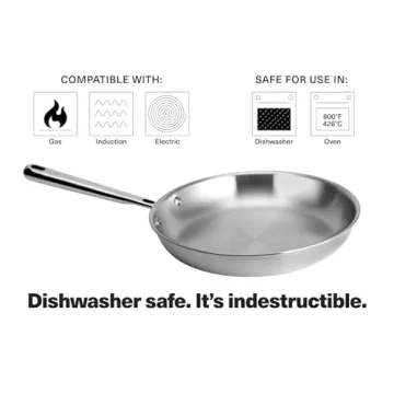 Misen 5-Ply Stainless Steel 12" Pan for Professional Cooking