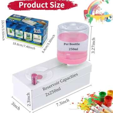 JEChrochen New Paint Brush Cleaner Tools, Brush Rinser Cup Painting Running Water Circulation Art Su...