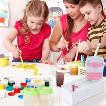 JEChrochen New Paint Brush Cleaner Tools, Brush Rinser Cup Painting Running Water Circulation Art Supplies for Acrylic, Watercolor and Water Based Creative Gift for Adults Artist Beginners Kids