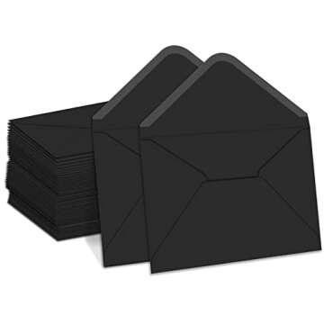 ASSTAONO-A7 Envelopes Black,100 Pack 5x7 Black Envelopes V Flap,Invitation Envelopes for 5x7 Cards,P...