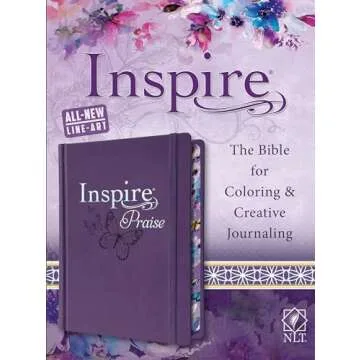 Tyndale NLT Inspire PRAISE Bible (Hardcover LeatherLike, Purple): Inspire Coloring Bible–Over 500 ...