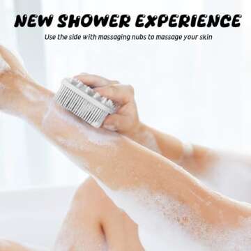 YEADMAL Dual-use Silicone Body Scrubber with Scalp Massage Shampoo Brush Exfoliating Bath Body Brush...