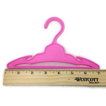 Doll Hangers 12 Pink for 18 Inch Doll Clothes Girl, Doll Accessories
