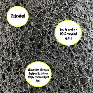 Fur-Zoff Pet Hair Removal Tool for Carpet, Car, Rugs, Bedding, Clothing, Cat and Dog hair removal, Automotive Interior Detailing,gray