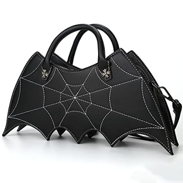 Ondeam Bat Wing Handbag - Unique PU Spider Web Design
