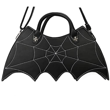 Ondeam Bat Wing Handbag - Unique PU Spider Web Design