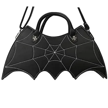 Ondeam Bat Wing Handbag - Unique PU Spider Web Design