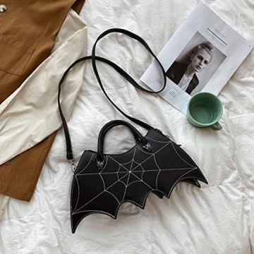 Ondeam Bat Wing Handbag - Unique PU Spider Web Design