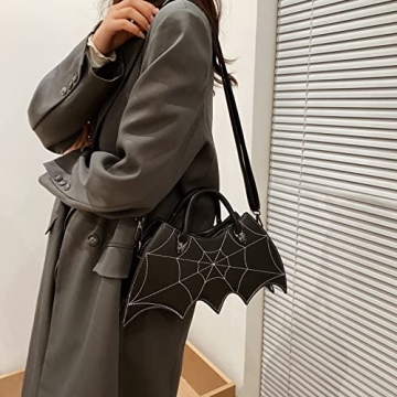 Ondeam Bat Wing Handbag - Unique PU Spider Web Design