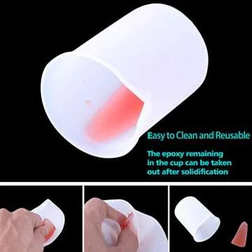 5 PCS 100ml Silicone Measuring Cups, Non-stick Resin Mixing Cups for Mixing Paint, Epoxy, Liquid, Stain