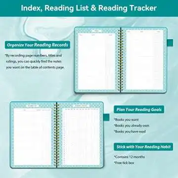 Reading Journals for Book Lovers, Book Journal Reading Log for Readers to Review and Track Your Reading, Book Club Journal and Planner, 80 Books (8.5x5.5"), Teal