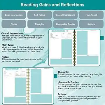 Reading Journals for Book Lovers, Book Journal Reading Log for Readers to Review and Track Your Reading, Book Club Journal and Planner, 80 Books (8.5x5.5"), Teal