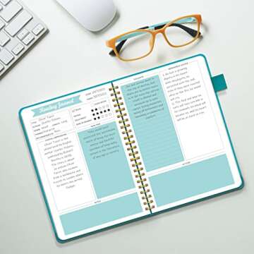 Reading Journals for Book Lovers, Book Journal Reading Log for Readers to Review and Track Your Reading, Book Club Journal and Planner, 80 Books (8.5x5.5"), Teal