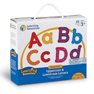 Learning Resources Colorful Magnetic Uppercase and Lowercase Letters, Whiteboard Accessories, 82 piece set, Ages 3+