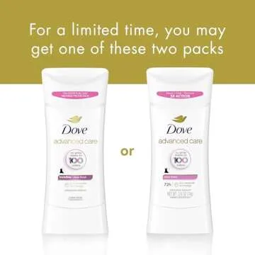 Dove Advanced Care Antiperspirant Deodorant Stick for Soft, Resilient Skin, Clear Finish with No White Marks and 72-Hour Sweat & Odor Protection, 2.6 oz