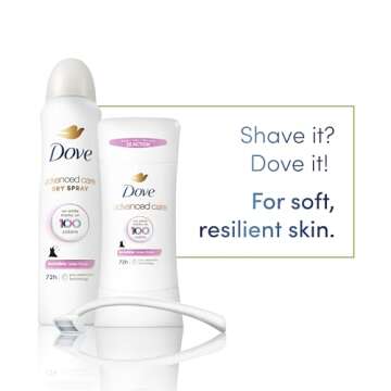 Dove Advanced Care Antiperspirant Deodorant Stick for Soft, Resilient Skin, Clear Finish with No White Marks and 72-Hour Sweat & Odor Protection, 2.6 oz