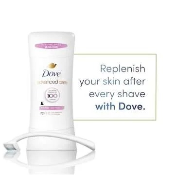 Dove Advanced Care Antiperspirant Deodorant Stick for Soft, Resilient Skin, Clear Finish with No White Marks and 72-Hour Sweat & Odor Protection, 2.6 oz