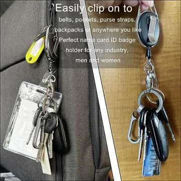 Retractable Badge Reel with Claw Clasp and Clip for Id Card Holders (6Pack)