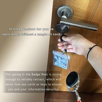 Retractable Badge Reel with Claw Clasp and Clip for Id Card Holders (6Pack)