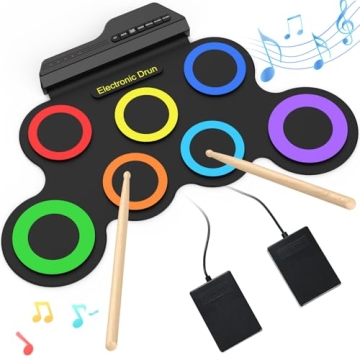 Portable 7 Pad Roll-up Electronic Drum Set