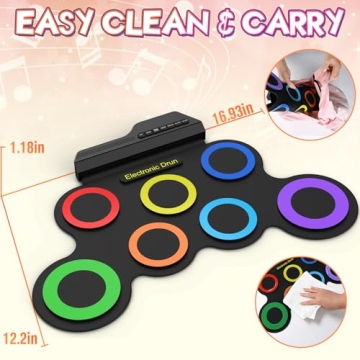 Portable 7 Pad Roll-up Electronic Drum Set
