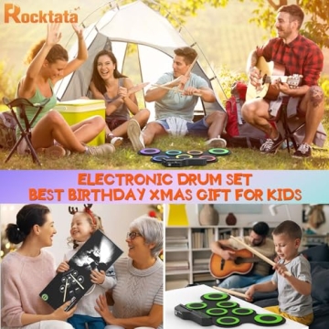 Portable 7 Pad Roll-up Electronic Drum Set