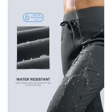 G Gradual Women's Fleece Lined Joggers 28"/30"/32" High Waisted Sweatpants Water Resistant Thermal Warm Pants Zipper Pockets(Dark Grey,30-Medium)