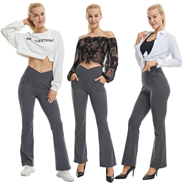 FireSwan Crossover Flare Leggings with Pockets