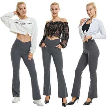 FireSwan Crossover Flare Leggings with Pockets