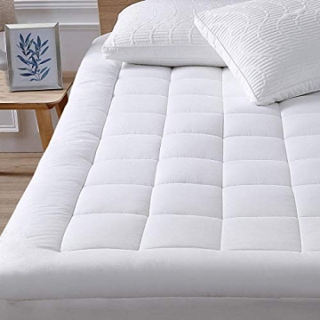 King Mattress Pad Cover Cooling Mattress Topper Pillow Top with Down Alternative Fill (8-21”Fitted...