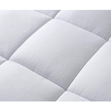 King Mattress Pad Cover Cooling Mattress Topper Pillow Top with Down Alternative Fill (8-21”Fitted Deep Pocket King Size)