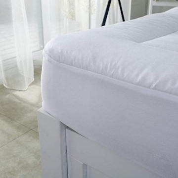 King Mattress Pad Cover Cooling Mattress Topper Pillow Top with Down Alternative Fill (8-21”Fitted Deep Pocket King Size)