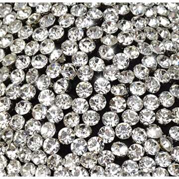 ELLACCI Women's Rhinestone Diamond Push up Bustier Crop Top Sexy Punk Corset Bra Black Large