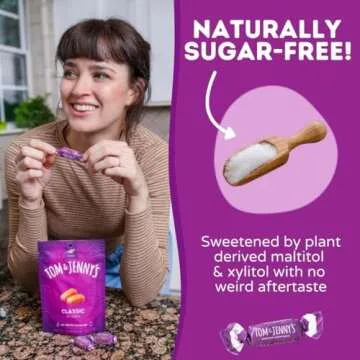 Tom & Jenny's Sugar Free Candy (Soft Caramel Candy) Low Net Carb Keto Zero Sugar Candy - Chewy Sugar Free Caramel with Xylitol & Maltitol (Classic & Chocolate Caramel Candy Individually Wrapped 2-pack)