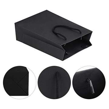 Sdootjewelry Black Gift Bags - 50 Eco-Friendly Kraft Bags