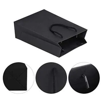 Sdootjewelry Black Gift Bags - 50 Eco-Friendly Kraft Bags