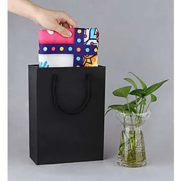 Sdootjewelry Black Gift Bags - 50 Eco-Friendly Kraft Bags