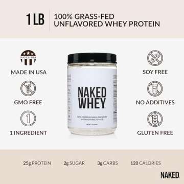 Naked Whey Protein Powder - Grass Fed, Clean & Pure