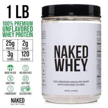 Naked Whey Protein Powder - Grass Fed, Clean & Pure