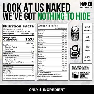 Naked Whey Protein Powder - Grass Fed, Clean & Pure