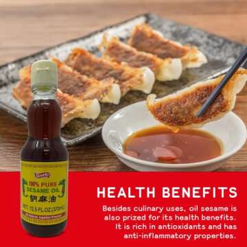 Shirakiku Pure Japanese Sesame Seed Oil - Premium, Low Carb, Cold Pressed and Rich Flavor Natural Sesame Seed Oil Bottle - Perfect for Authentic Oriental Asian Cuisine - 12.5 Fl Oz