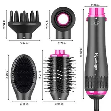 Hywestger Blow Dryer Brush Set - Volumizer Styler, Negative Ion Detachable Hot Air Brushes for Straightening Curling Drying Multifunctional Styling