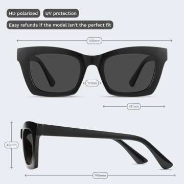 livho Trendy Polarized Sunglasses Women, Retro Sun Glasses for Women 2024, Cute Sunglasses for Women...