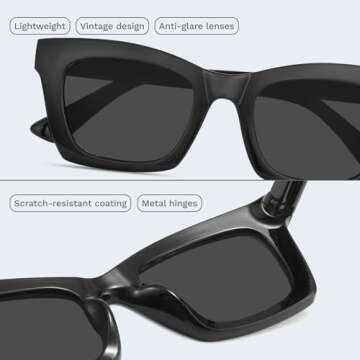 livho Trendy Polarized Sunglasses Women, Retro Sun Glasses for Women 2024, Cute Sunglasses for Women, UV Protection Shades