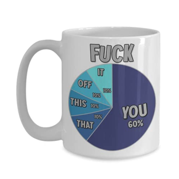 Fuck You It Off This That Hilarious Pie Chart Funny Mug for Men 11 or 15 Ounce White or Black Sarcas...