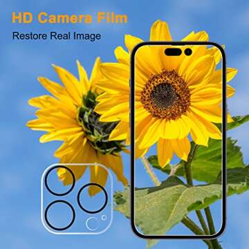 Pehael [2+2Pack] Privacy Screen Protector for iPhone 14 Pro with Camera Lens Protector Full Coverage Anti-Spy Tempered Glass Film 9H Hardness Upgrade Edge Protection Easy Installation Bubble Free [6.1 inch]