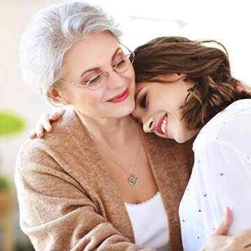 Iefil Birthstone Necklaces for Mom - Mothers Day Gifts Idea, Birthday Gifts for Mom, Swiss Blue Topaz Necklace, 925 Sterling Silver November Heart Birthstone Gifts for Mom, Jewelry Gifts for Mom