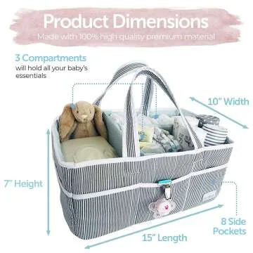 Lily Miles Baby Diaper Caddy for Boys & Girls