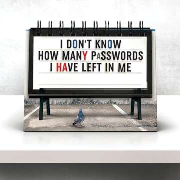 Genuine Fred Daily Marquee Desktop Flipchart, 52 Witty Signs, Fun & Functional Desk Accessories for Home or Office, Funny Gift for Coworkers, Office Gifts