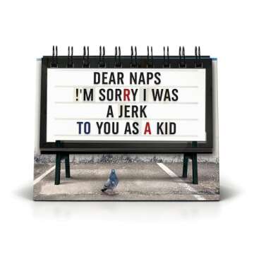 Genuine Fred Daily Marquee Desktop Flipchart, 52 Witty Signs, Fun & Functional Desk Accessories for Home or Office, Funny Gift for Coworkers, Office Gifts